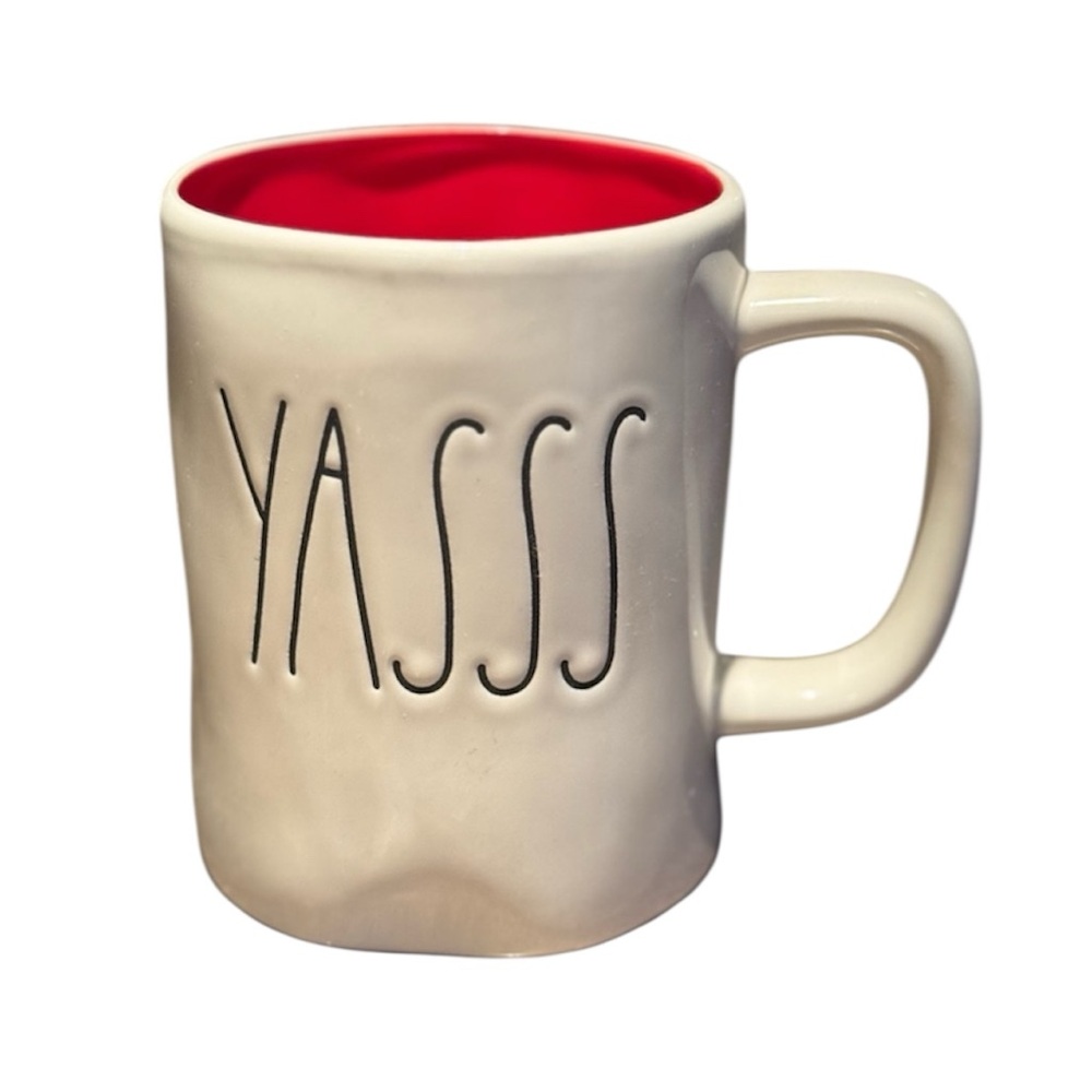 Rae Dunn Cream and Red YASSS Mug
